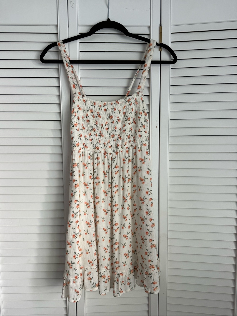 Abercrombie White Floral Sundress with Orange Blossoms